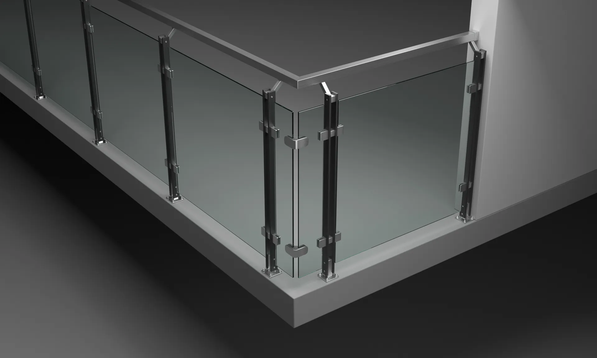 Inox ograda INO-02 sa staklenim ispunom