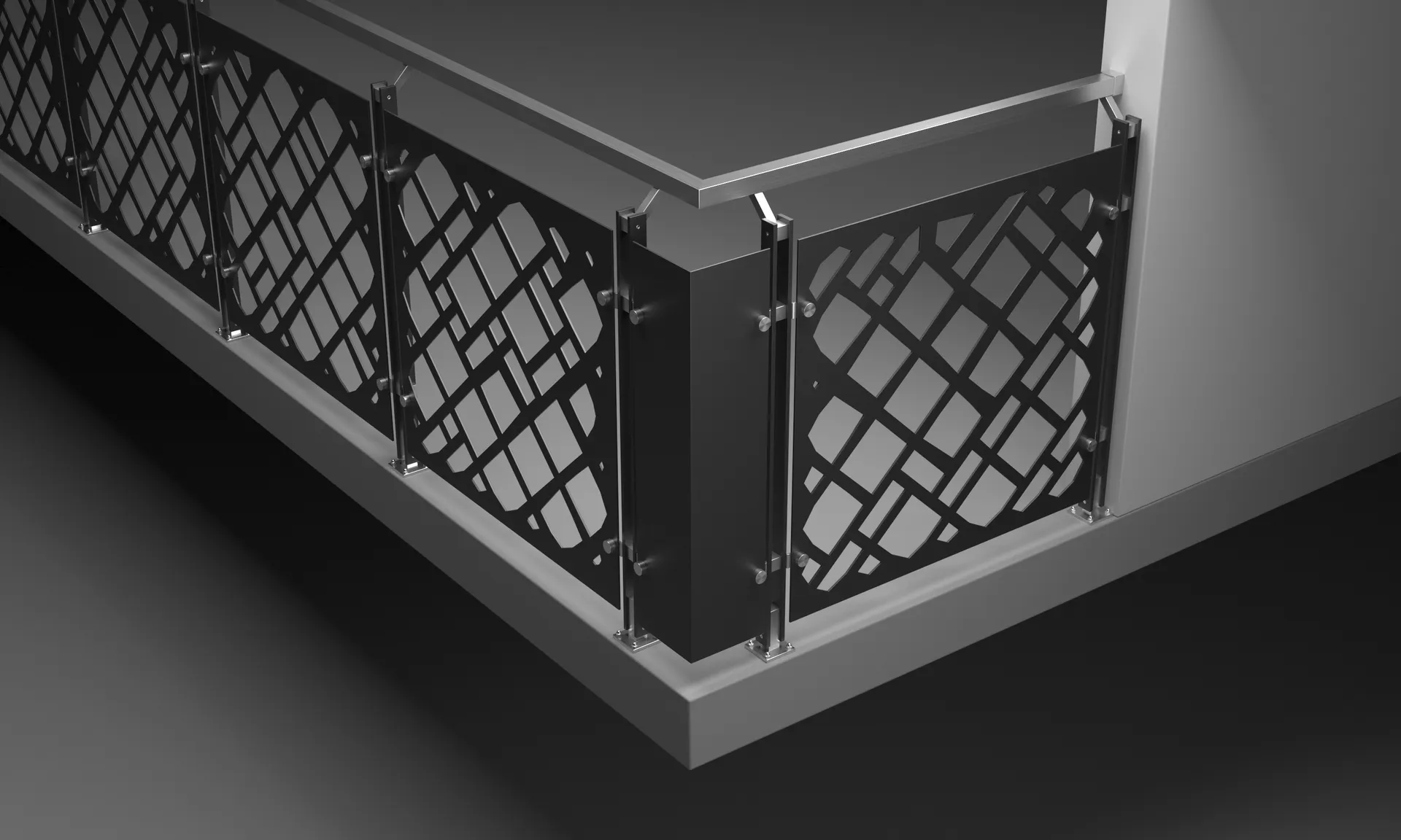 Inox ograda INO-03 sa laserski isečenim panelom