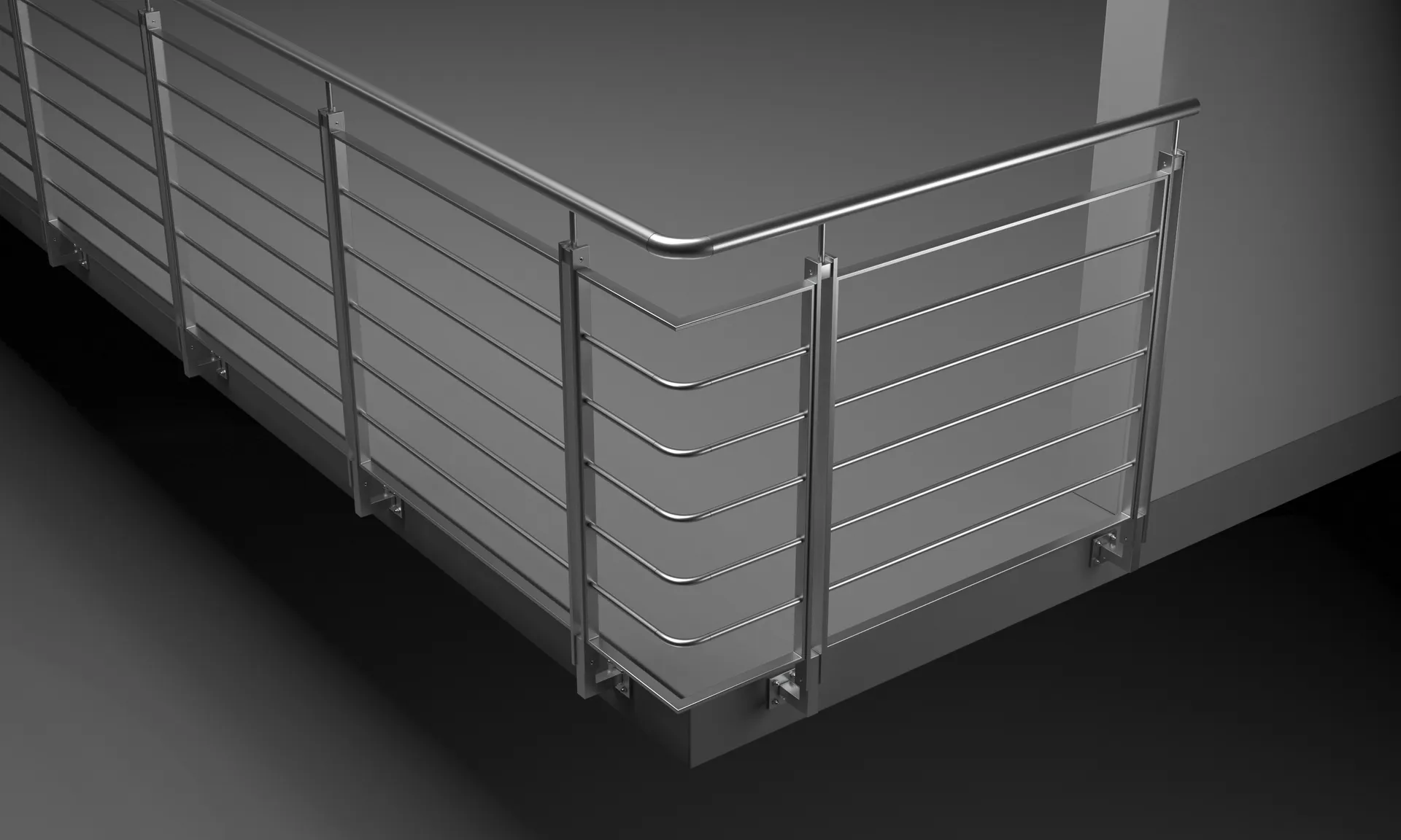Inox ograda INO-04 sa horizontalnim ispunom